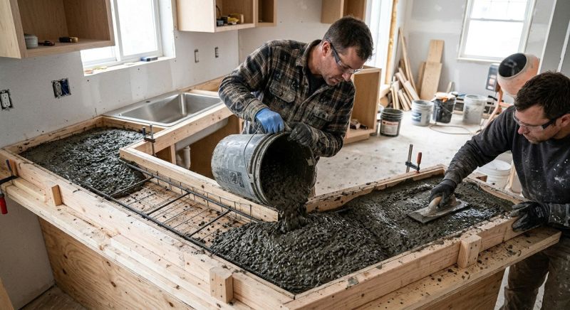 Cement Countertop Pouring in Santa Rosa, CA
