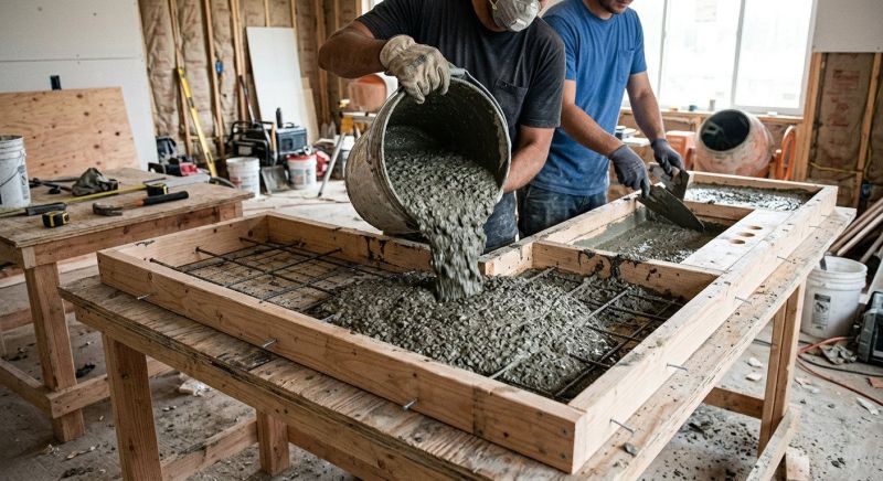 Cement Countertop Pouring in Napa, CA