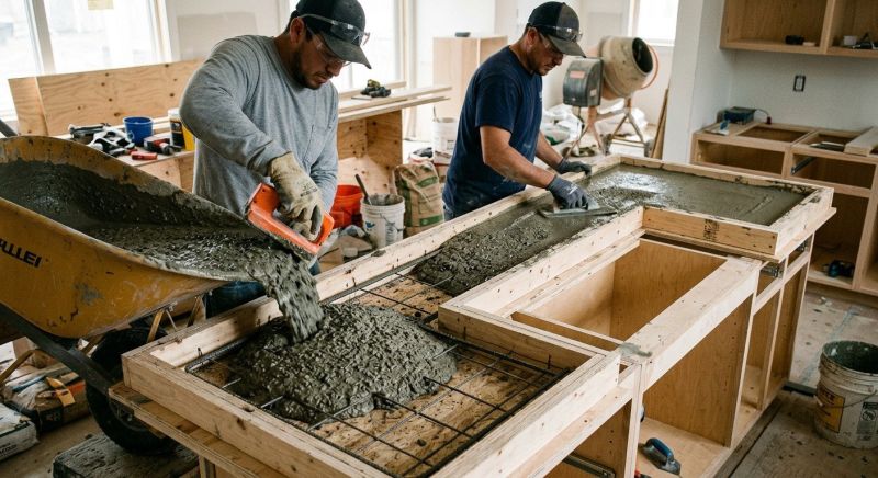 Concrete Countertop Pouring in Marin County, CA