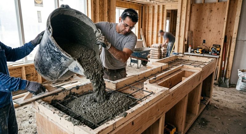 Concrete Countertop Pouring in Santa Rosa, CA